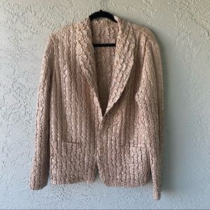 Vintage reversible crinkled tan button down jacket